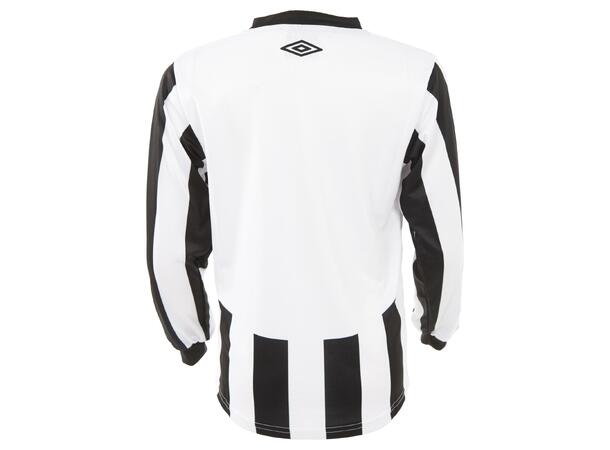 UMBRO Certi Strip Jsy LS J Hvit/Sort 128 Stripet teknisk spillertrøye 